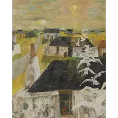 Ian Fleming, TIREE NO.3 - TIGHEAN DUBHA, 1972, oil on canvasboard