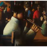 Stephen Mangan, THE PLAYER, Oil on canvas