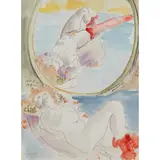 Edward Piper, GIRL WITH RED STOCKINGS, 1984, watercolour and pencil