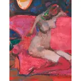 Robin Philipson, GIRL RESTING, oil on board
