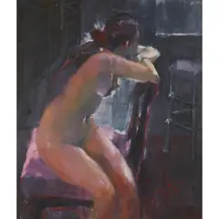 Marion Drummond, NUDE STUDY, oil on board