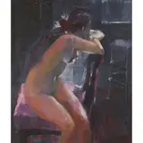 Marion Drummond, NUDE STUDY, oil on board