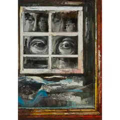 John Monks, STILL LIFE WITH EYE II, 1996, oil on canvas