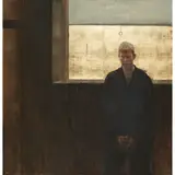 Iain Faulkner, PORTRAIT OF THE ARTIST'S BROTHER, oil and gold leaf on canvas