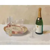 Alexander Goudie, STILL LIFE WITH CHAMPAGNE BOTTLE AND GLASSES