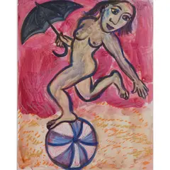 Eileen Cooper, BALANCING ACT, 2003, aquarelle on panel