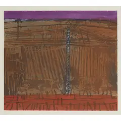 PLOUGHMARKS - CASTELFIORENTINO by Barbara Rae, Etching with colours, 14/15, sold Aug 2021