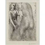 Pablo Picasso, MARIE-THÉRÈSE REGARDENT SON CORPS SCULPTÉ from LA SUITE VOLLARD, 1933, Etching, ed. 250, on Montval laid paper with Picasso watermark