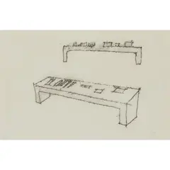Geoffrey Clarke, TABLE, 1964, Monotype on tissue paper