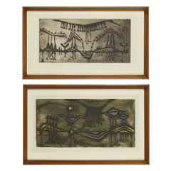 Geoffrey Clarke, LANDSCAPE: BIRTH OF A FLOWER, 1951, Etching, 6/50