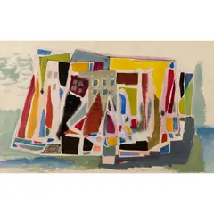 William Gear, Collioure, 1947, watercolour and ink on paper