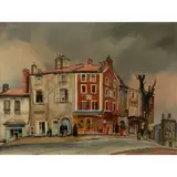 Fred Uhlman, Café Bel Horizon, oil on canvas