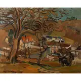 André Planson, Normandy Landscape, 1953, oil on canvas