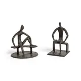Grizel Niven, Two Seated Figures, patinated bronze