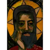 Edward Wolfe, Head of Christ, oil on paper/card