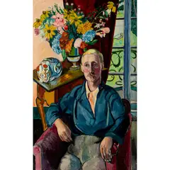 Edward Wolfe, Portrait of Jim Wylie at Portmeirion, oil on canvas
