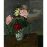 Heather Copley, Still Life of Roses, 1958, oil on board