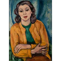 Edward Wolfe, Portrait of Diana Greer, oil on board