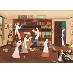 Helen Bradley, One Glorious Day Spring Cleaning Began, 1971, oil on canvas on board