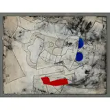 Bryan Ingham, Landscape, initialled in pencil (lower right), pencil, oil and collage on board