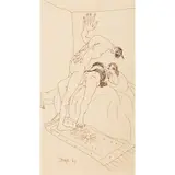 F. N. Souza, Lovers, 1963, pen and ink on paper