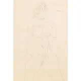 F. N. Souza, Female Nude, 1964, pen and ink on paper