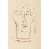 F. N. Souza, Portrait (Head), 1952, pen and ink on paper