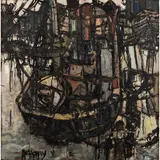 John Bellany, The Hulk, 1961, oil on cardboard