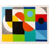 Grand Helice Rouge, 1970 by Sonia Delaunay, lithograph on paper, sold Oct 2021