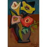 William Crosbie, STILL LIFE WITH ROSES, oil on canvas