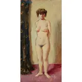 GUAPA (NUDE) by William Crosbie, oil on board, sold Jul 2021