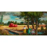 HAMPSHIRE HARVEST by William Crosbie, oil on canvas board, sold Jul 2021