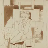 William Crosbie, SEATED PORTRAIT, ink and wash