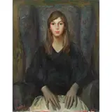 PORTRAIT OF PAULINE by William Crosbie, oil on canvas, sold Jul 2021