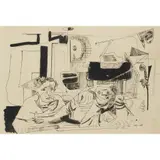 William Crosbie, EVIL IS ABOUT, ink and wash