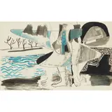 William Crosbie, AN ESSAY (MALE FIGURE IN LANDSCAPE), 1946, ink and wash
