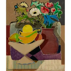 William Crosbie, LES FLEURS, oil on board