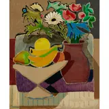 William Crosbie, LES FLEURS, oil on board