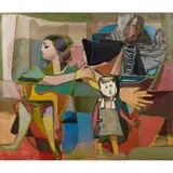 William Crosbie, MOTHER AND CHILD, oil on canvas