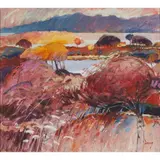 James S Davis, GOLDEN DAY, CUMBRAE, acrylic on panel