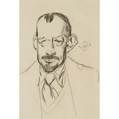 Jankel Adler, PORTRAIT OF JIMMY BOMFORD, Pencil on paper