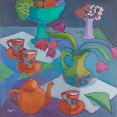 Jeanette Lassen, TABLESCAPE, oil on canvas