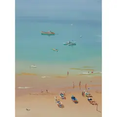 Norman Edgar, BEACH AT ALBUFIERA, gouache on paper