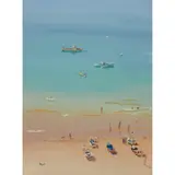 Norman Edgar, BEACH AT ALBUFIERA, gouache on paper