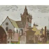 Tom Shanks, PITTENWEEM CHURCH, watercolour on handmade paper