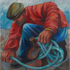 Jonathan Robertson, MOORING, oil on canvas