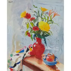 Norman Edgar, STILL-LIFE: SPRING, oil on canvas
