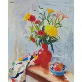Norman Edgar, STILL-LIFE: SPRING, oil on canvas