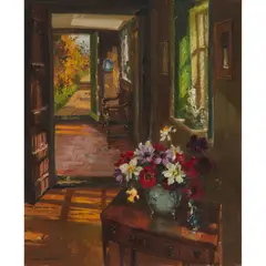 Herbert Davis Richter, THE TUDOR COTTAGE, oil on canvas