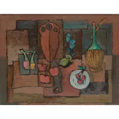 Carlo Rossi, STILL LIFE WITH AMPHORA, oil on paper laid on board